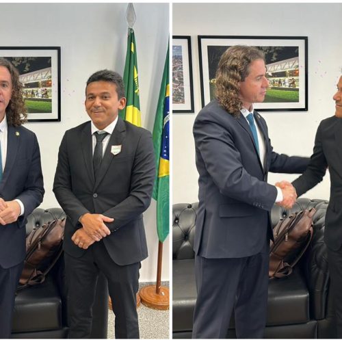 Veneziano recebe o prefeito de Santa Rita, Jackson Alvino, em Brasília e renova compromissos com sua gestão